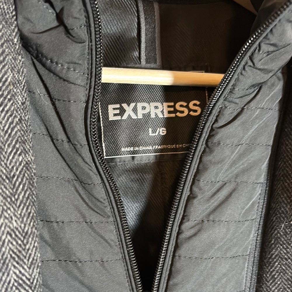 Express Men's Dark grey Coat  size large - Picture 4 of 11